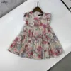 人気のベイビースカート夏のプリンセスドレスサイズ90-140 cmキッズデザイナー服花パターン印刷女の子パーティードレス24april