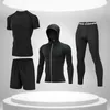 Herren Trailsuits Sports Kleidung Fitnessstudio Fitness Track and Field Clothing Mens Laufen Sets komprimierte Basketball Unterwäsche engunabhängige Sportbekleidung Dry Fitnes