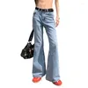 Femmes Jeans Classic Flare Femmes Vintage High Waist Denim Pants Streetwear Printemps Summer 2024