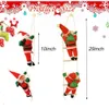 Claus -touw op Santa Climbing Ladder Kerstmis voor Xmas Tree Indoor Outdoor Hanging Ornament Decor Party Party Deur Wall Decoration Ati