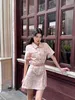 robes décontractées de luxe Designer Summer Rose Rose Series imprimées en denim Robe à manches courtes Classic Jacket Lapon H 5xty