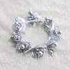 Fleurs décoratives Silver Christmas Flower Ring Berry Napkin Gandle