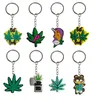 Keychains Lonyards plantes vertes porteurs de couverture pour filles sobres de sac de cadeaux fournit