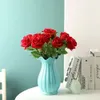 Fleurs de soie simple rose artificielle longue tige réaliste roses pour la fête de mariage à domicile décoration de la Saint-Valentin S