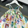 NEUE BABY ROCK SCHLANGE DESIGN Prinzessin Kleid Größe 100-160 cm Kinder Designer Kleidung Buntes Brief Printing Girls Party Dress 24APRIL