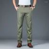 Herrenhosen Marke Kleidung gerade-fit-Anzug Männer Frühling Sommergeschäft Stretchgrau Khaki Schwarze dünne Hose Männliche Größe 40 42
