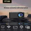 Projektorer YT100 Portable Projector Small Size Stor skärm Kompatibel med Home Theaters Mobiltelefoner surfplattor USB J240509