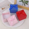 Scatole di gioielli all'ingrosso Bowknot Jewelry Box per orecchini Collana anello Gift Box Wedding Storage Solido Colore di cartone Besi di pacchetti di pacchetti