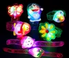 Christmas Led Flash Watch Creative Santa Claus Cartoon Luminous polsriem met zachte rubberen speelgoedarmband voor kinderen