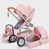 Passeggini# High Paescape Baby Passeggino 3 in 1 con seggiolino auto Passeggino rosa da viaggio di lusso seggiolino per auto e passeggino per trasporto per bambini T240510