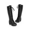 Boots femme longue mode hiver dames cuisses hautes plus talons de botte en polaire sur les femmes chaussures féminines