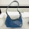 Sacchetti da sera con imbracatura vintage donna donna designer di lusso borsetta 2024 in materiale di denim hobos irregolare mobilità reticolare