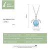 Bamoer Sterling Sier Sky Blue Email Turtle Pendant Collier Collier Animal Animal mignon pour femmes Fine Jewelry SCN446