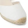 Dames enkelriem wig sandalen - zomer espadrille high hakken platform schoenen gesloten teen veter 240429