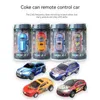 1 64 Simulação Mini 2.4g de controle remoto de quatro vias POP LAN Coca-Cola Can Racing Car Childrens Model Toy Gift 240509