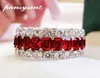 Pansysen 100 925 Sterling Silved Moissanite Ruby Emerald Gemstone Ring Women Anniversary Party Fine Jewelry Whole5840324