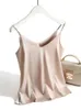 Aossviao 2024 Spaghetti Strap Top Femmes Halter V Neck Basic Basiy Cami sans manches Satin Silk Tops Summer Camisole 240509