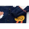 Set 2-8t bambini e ragazze abbigliamento invernale cardigan cardigan giacca da stampa animale a maglia Q240508