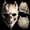 Party Masks Halloween Horror Skull Mask Full Head Warrior Death Demon Rôle jeu Casque Clear Q240508