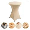 Table Cloth High-end El Wedding Decoration Cocktail Bar Set Solid Color Polyester Round Banquet Elastic