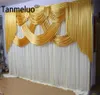 Panneaux de fond de mariage en or et blanc 10x10ft Curtain rideau de ride