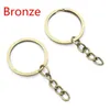 20 PCSLOT Key Key Annal Chain 6 couleurs plaqué 50 mm de long Course de clés de clavier à fractionnement rond en gros 240425