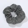 Embellished Sparkly Black Crystal Scrunchies ballet wedding Scrunchie Hair Tie Ponytail Holder Accessory for Women