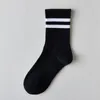Men's Socks Simple Striped Mens Cotton Casual Streetwear Black Sports Men Male Breathable Hip Hop Skateboard Long