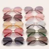 Sonnenbrillen Randlose Farbtöne für Frauen Großhandel Frauen Katze Eye Retro -Verlaufsbrille Bulk Sonne UV4001 3114