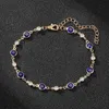 Pulseiras de casamento simples pulseira de cristal redonda colorida da moda para mulheres boho shiny shiny shiny metal cadeia de pulseiras