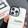 Mobiltelefonfodral Gud First Christian Religion Anti Fall Puffer Phone Case Cover för iPhone 15 14 13 12 11 Pro Max XR 7 Plus Case Gift for Boy Men J240509