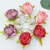 Haaraccessoires 2 stks/set rose bloemen clips kinderen meisjes parel bloemenbagers bruids bruiloft strandfeestje