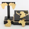 Orecchini di collana set gioielli a colori in oro 18k Gioielli africani Mappa africana braccialetti geometria ad anello regolabile per donne indossare quotidianamente regalo di compleanno