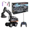 1 20 5ch RC Truck Vehicle Children Toy 4wd Remote Control Engineering Car Metal Head Excavator Tarcks Toys for Boys Kids Gifts 240508