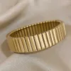 Braggletto di involucro vintage largo Bracciale allungata in acciaio inossidabile in acciaio inossidabile per le donne Elasticità Socciutto di gioielli da braccio da polso per braccialetti T240509