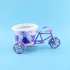 Dekorativa blommor cykel konstgjord blomma dekor växt stativ korg skrivbord förvaring prydnad mini trehjuling för gård