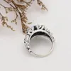 Cluster Rings 925 Silver Original Sweet White Enamel Daisy Bouquet Big Ring For Ladies Fashion Elegant Romantic Gift