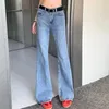 Femmes Jeans Classic Flare Femmes Vintage High Waist Denim Pants Streetwear Printemps Summer 2024