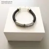 NOUVEAU BRACEULET DE CUIR CROSSE, Europe Sterling Sier Rebel Casual Fashion Bijoux Gift For Men Women Lover