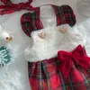 Appareils pour chiens Pet Christmas Plaid Imprimé robe de réservoir