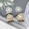 Couchettes Luxury Zircon Crystal Mens Cufflinks CHIRTES FEMPS TOUCH COEUR AVOCATION DU CHEMPLE