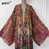 Stampa abiti da spiaggia per donne costume da nuoto Copertura africano boho cardigan sexy vacanza a manica lunga kimono abaya