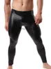 Fashion Mens Black Faux Leather Pants Long Trousers Sexy And Novelty Skinny Muscle Tights Mens Leggings Slim Fit Tight Men Pant M-2XL
