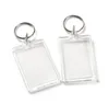 Clear Acrylic Plastic Blank Keyrings Insert Passport Po Frame Keychain Picture Frame Keyrings Party Gift LX23292252513