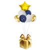 Dekoracja imprezy 7 szt. Night Blue and White Gold Searon Balon Pentagram Zestaw odpowiedni na urodziny w pokoju