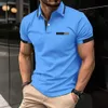 Chemises habillées pour hommes Nouveaux hommes d'été Polo à manches courtes décontractées à manches courtes Couleurs de couleur Business Sports T-shirt respirant Top D240427