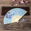 Produkte im chinesischen Stil Chinesische Stil Faltfans Vintage schwarzer Seiden Blumendruck Hand Fan Frauen Tanz Handfankunst Handwerk Geschenke Partyzubehör