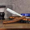 tan wood handle blade shaving razors professional barber shaver eyebrow razor mens replaceable blade shaving razor men gift 240509