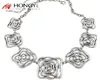 2020 Colliers de tour les plus récents Fashion Femes Silver plaquée Fleur Chunky Chains Collier de déclaration carrée pour femelle et ethnique Jewelr4252041