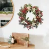 Decorative Flowers Wreaths Christmas Wall Window Stickers Simulation Pinecone Berry Wreath Pattern PVC Xmas Stickers For Kids Room Nursery Decoration